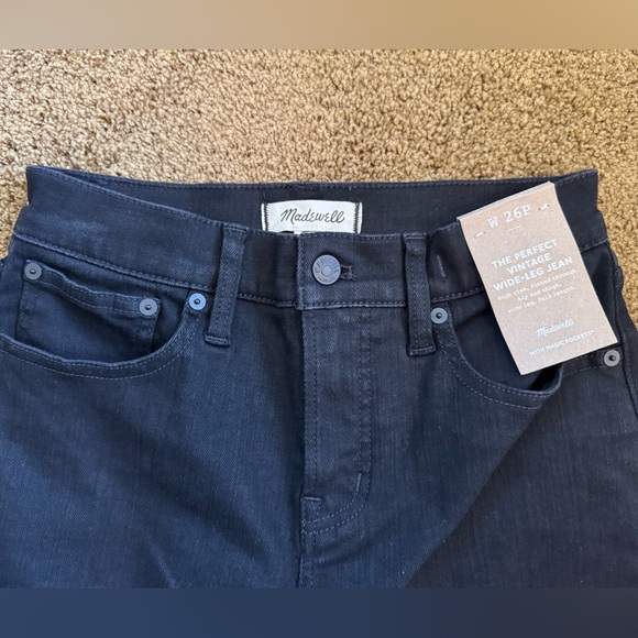 NWT The Petite Perfect Vintage Wide-Leg Jean W 26P Black Rinse Wash - Picture 4 of 8